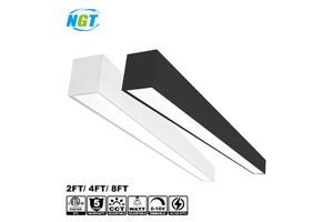 NGT Strip Linear Hanging Lights 4FT 8FT 15W-100W 13000Lm 5CCT IP44 LED Batten Fixture Architectural Pendant Lamp ETL DLC
