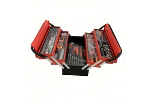Metal Cantilever Tool Box 3 Layers Portable Fold Out Tool Box For Home Studio Auto Repair Factory Foldable Tool Case