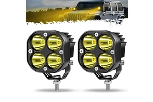 New Arrival square 4LEDs Reflection Cup External Auxiliary LED Motorcycle Spotlights Fog Lamp for Truck Jeep Off-road