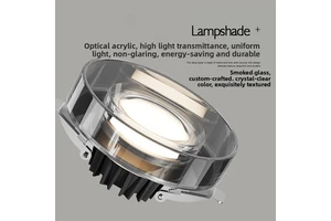 Electroplated Soot Glass Ceiling Light, Living Room, Bedroom, Study, Corridor, Entrance Hall, Balcony Downlight, Opening 75