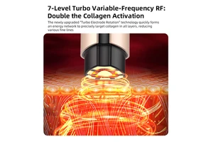 MR05 Anti-Wrinkle Facial Device with RF Energy & Red Light Therapy 8 Red Lamps ABS/PC Material Enhances Contour & Lifts Skin