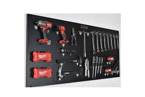 Wall Mounted Matte Black Powder Coated Steel Peg Board Home & Garage Storehouse Organizer OEM Customizable