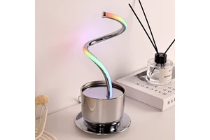 Modern Contemporary Aluminum RGB LED Table Lamp with Coffee Cup Shade Remote Control USB Rechargeable Dimmable