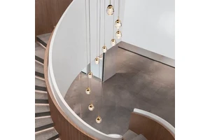 Luxury Crystal Chandelier Large Modern Stair Lighting LED Pendant Lights for Home Dining Room Living Room Bedroom