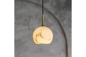 Nordic Style Alabaster Pendant Lamp Kitchen Island Marble Chandelier Pendant Light Hanging Lamp Lighting Led Decorative