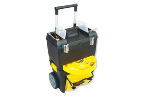 19" Multifunction Toolbox Max Home Plastic Tool case Storage Tool Box with Trolley