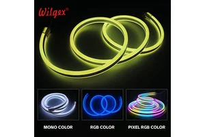 Industrial Double Sided LED Neon Strip 50m/Roll Horizontal Bending 96LEDs/m 99.99% Gold Wire Flame Retardant PVC Dimmable 5-Year