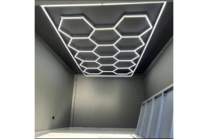 LED Light Garages Car Detailing Aluminium Hexagonal Lamp Body AC Power Supply Bright Working Car Showroom Lights
