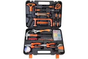 SC ECOMMERCE ZV-KM7H-NOTJ 46-Piece Household Tool Set Complete Kit Carbon Steel Case Electric Hammer Included Packaged Box Made