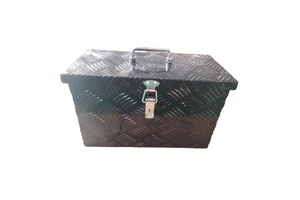 Black Toolbox Heavy-duty Aluminum Toolbox - Portable Professional Toolbox with Safety Lock, Suitable for Outdoor Use