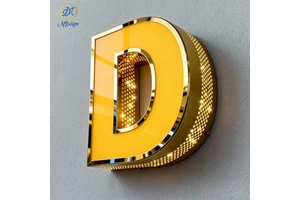 Shinny Fronlit Sidelit Acrylic Sign Stainless Steel Metal 3d Led Letters Light Sign Led Signs For Business Logo Custom Sign