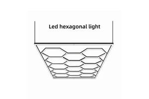 720W Portable Hexagonal Honeycomb LED Workshop Garage Office Lights-IP55 Rated 3-Year Warranty 14 Lamp Heads Dimmable