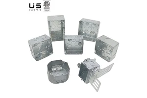 CETL Canada Electrical Metallic Switch Boxes Silver Square Knockouts Drawn Junction Box IP65 Waterproof Utility Steel Welded Box