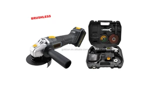 TOLHIT Portable Battery Powered Industrial Electric Brushless Cordless Angle Grinder 20v 3.0Ah 125mm Grinding Disc