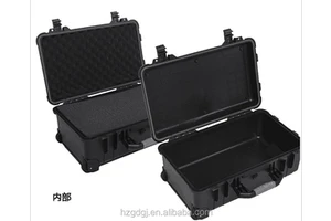 Large Capacity Black IP67 Waterproof Plastic Toolbox and Telescopic Handle Wheels for Professional Storage and Easy Transport
