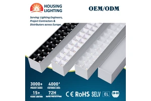 Led Suspended Rectangular Linear Lighting 36W 60W Commercial Wireless Control Grille Linear Light for Shopping Mall Supermarket