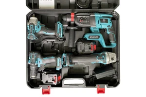Wholesale Price 18v 4 Pieces in 1 Combo Electric Impact Wrench Angle Grinder Hammer Drill Cordless Set Professional Tool Kit