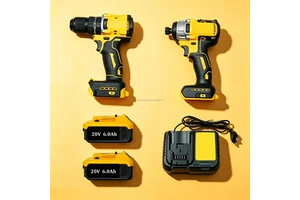 Heavy Duty 20V XR Cordless Brushless Drill Impact Driver Kit With Dual 6.0Ah Lithium Battery and Fast Charger