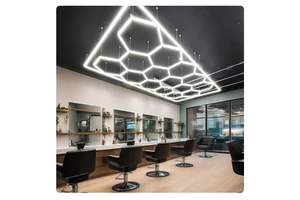 110~220V Care Workshop Clothing Store Barber Shop Boarder Car Beauty Build Hexagonal Led Light For Garage