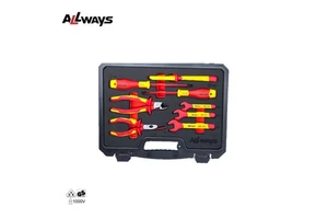 AllwaysTools 8-Piece Professional Insulated VDE Hand Tool Set Includes Cable Knife 1 Year Warranty OEM Supported