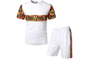 SALVA LEATHER Men's Summer Custom Logo Embossed Square Collar Thin Quick Dry Knitted 100% Polyester Color Blocking T-Shirts Set