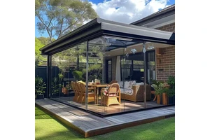 All-Season 4 Season Sunroom Glass Solarium Patio Enclosure House Winter Garden Aluminium Framing Slant Roof Flat Roof Waterproof
