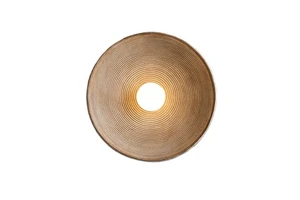 Keehome Retro White Resin Echoed Grooves Handcrafted Dome Circles Concentric Ceiling Wall Light Annual Ring Wall Lamp