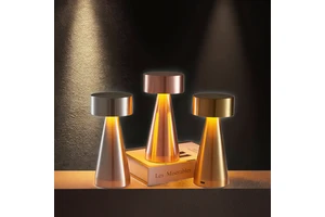 Modern LED Dining Table Lamp 3-Color Retro Bar Night Light Touch Sensor Rechargeable Coffee Table Decorative Lamp Metal Shade