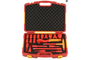 21PC VIKTEC VT19183 Industrial Grade Insulated Socket Wrench Set Professional Electrician Safety Tools Double Insulated