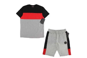 New OEM Breathable Summer Sports Suit Loose Fitting T-Shirt Short Sleeved Minimalist Cropped Pants Casual Men's Suit Set
