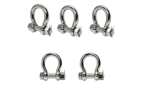 Custom Size Heavy Duty Construction Screw Pin Stainless Steel Security 1-1/4" Bow Shackles