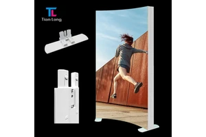 TIANLANG Curved LED Light Box Aluminum Frame Fabric Graphic Tension System High Brightness Waterproof Hanging Advertising