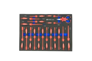 NY-GJCTPO 18PCS VDE High Voltage Insulation Tools Electrical Insulated Socket Nut Driver Screwdriver Set