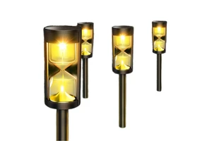 New Arrival Wholesale Price LED Plastic Light Solar Garden Warm Color IP65 Waterproof Polysilicon Solar Stake Landscape Lamps