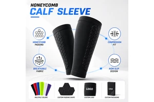 Custom EVA Honeycomb Leg Sleeve Compression Calf Guard For Soccer Football Sports Protection