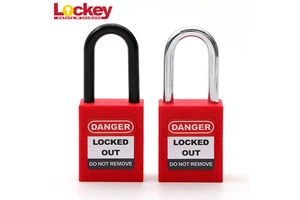 High Security 38mm Shackle Lockout Tagout Loto Red Safety Padlock With Master Key