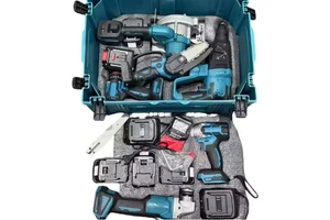 Upgraded 6-in-1 Lithium Battery Cordless Power Set Multi-Function Brushless Electric Hammer Drill Wrench Kit OEM Hard Case