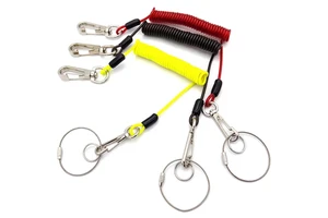 Cheap Custom Safety PU Support Coated Cable Tool Lanyard with Fitting