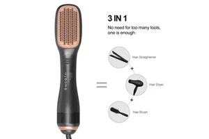 3 in 1 Hot Air Pick Cordless Electric Comb Fast Hair Straightener One Step Multi-function Hair Dryer Brush Scalp Treatment Comb