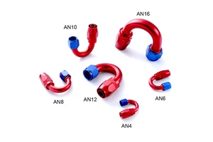 Aluminum AN6 180 Degree Swivel Joint Rotary Connector CNC Machine Fasteners Pipe an Fittings Auto Fuel Line Oil Cooler Adapter