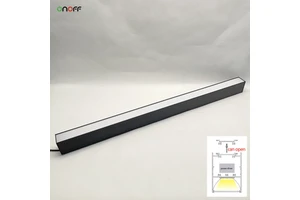 Black Shell Aluminum Housing LED Linear Light Fixture Milky PC Diffuser Pendant Lamp with Various Length