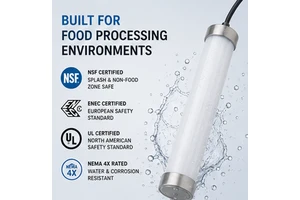 NSF Certified IP69K Tri-Proof Light for Food Factory Waterproof Washdown LED Lighting Solution