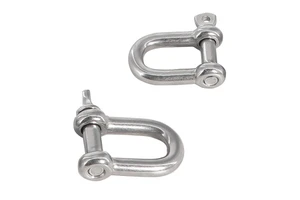 2pc M10 D Ring Shaped Screw Pin Shackle For Heavy Lifting Chains Outdoor Camping