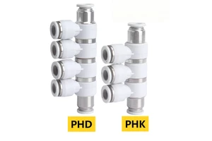 Rotary Pneumatic Push-in Fitting 5-Way 5-Port Swivel Connector for Air Tubing Distribution PHK Rotatable 5/6 Way