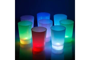 Best Selling OEM Custom logo Led Glowing Plastic Cups Light Cup Led Liquid Activated Light up Led Glass Cup With Led
