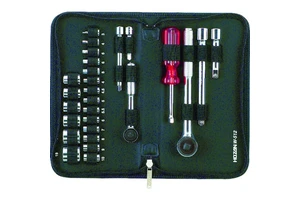 Compact and Convenient Multifunctional Electrician Socket Wrench Set 27pcs with Soft Case-DIY Hand Tool Set by HOZAN
