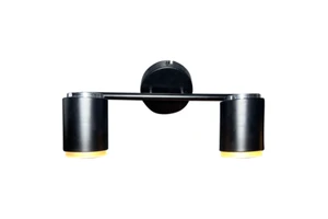 GU10 Socket Fixed Track Light Cylindrical Black Shade with Brushed Nickel Back Wall Lamp for Hotel Project