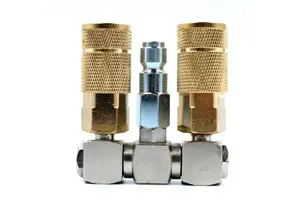 1/4\" NPT Iron Nickel 3-in-1 360-Degree Rotary Bidirectional Quick Connector Customizable OEM Pneumatic Adapter Tool