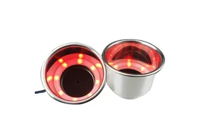 1pcs Red LED 8V Light Cup Drink Holder S/S Built-in for Marine Boat Car Truck RV