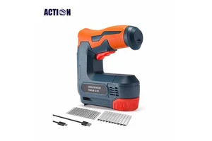 AKX DIY Industrial 2 in 1 Electric Nail Gun Battery Powered Staple Gun for Upholstery